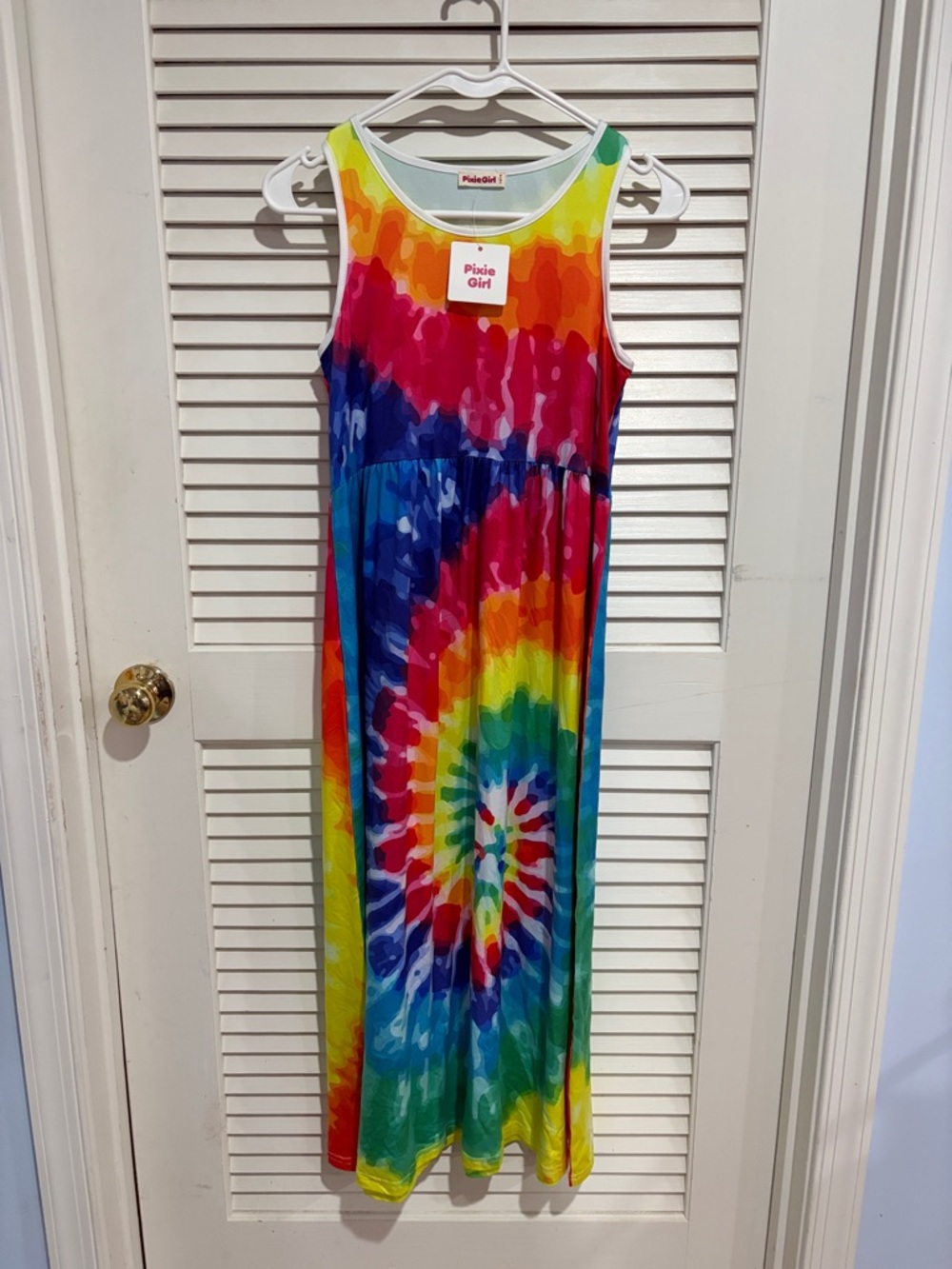 Rainbow Tie-Dye Sleeveless Maxi Dress for Kids